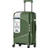4FLY Valigetta rigida leggera da viaggio e set di valigie: trolley con serratura TSA, ruote doppie, manico telescopico in alluminio e doppia cerniera, beauty case, bagaglio a mano e bagaglio da lavoro