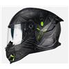 Generico 363S SHOT NIPPO - Casco Integrale Moto e Scooter, Design Aerodinamico, Nero Giallo Fluo Opaco (M 57/58)