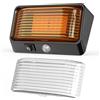 FISHOAKY Luce del Portico del Camper 12V LED Luce per Tenda con Interruttore, 24 LEDs, 300LM IP66 impermeabile Luci del portico del camper per Rimorchio, Auto, Barca (Nero,1Pcs)