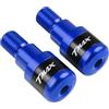 YIEBA TMAX 500 530 560 2Pcs Bilanceri Manubrio Contrappesi Moto Manopole Manubrio Terminale CNC Alluminio Per Tmax 500 Tmax 530 Tmax 560 2009-2022 TMAX530 SX DX 2017-2019(Blu)