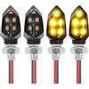 Ksywydu Set da 4 Mini Indicatori di Direzione LED per Moto 12V, Frecce LED Moto Universali Impermeabili IP65, Indicatori Motos Trasparenti per Scooter, ATV, Quad, Fuoristrada, Motos Custom e Veicoli