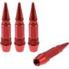 HEROFFIX 4 Pz Tappi Valvola Pneumatici Decorativi Tipo Testa Appuntita 60mm Coperture Antipolvere per Valvola Pneumatici per la Maggior Parte di Auto e Camion in Lega di Alluminio Rosso