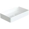 AQUABATOS Lavabo in ceramica rettangolare, 60 x 35 cm, grande per lavabo, sottolavabo, lavandino rettangolare a mano, bianco, senza foro per rubinetto troppopieno