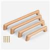 KOVNISE 2 Maniglie per Mobili a Ponte Piatto in Legno Stile Moderno con Chiodi Adatte per Armadi Cassetti Armadi Cucina Camera da Letto Scarpiere (128MM)