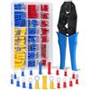 Acual Pinza Crimpatrice, 0.5-6mm² a Cricchetto, con 370 Pezzi Terminali Elettrici Isolati, Set Pinza per Capicorda, Attrezzi per Elettricista, Fai da Te e Riparazioni Auto