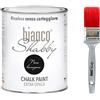 bianco Shabby CHALK PAINT Nero Lavagna & PENNELLO - Pittura Shabby Chic Vintage EXTRA OPACA (1 Litro) + Pennello Professionale (40 mm)