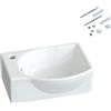 AQUABATOS Lavabo in ceramica, lavandino sospeso piccolo, lavabo per le mani bianco rettangolare-ovale 40 x 28 cm bagno WC ospiti | Foro del rubinetto a sinistra | Troppopieno | Viti prigioniere | SENZA