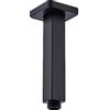 BSTIIU Braccio doccia nero con flangia, braccio di estensione per soffione doccia a soffitto, braccio quadrato in acciaio inox, 15,2 cm