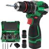 Victool Trapano avvitatore a percussione a batteria (Li-Ion, 16,8 V, 50 Nm, 20 + 2 livelli, LED, diametro foratura legno max: 19 mm, diametro foro in acciaio max: 10 mm, con 2 batterie da 2,0 Ah, caricatore e