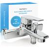 Bächlein Miscelatore Universale per Vasca da Bagno Cromo - Set Completo di Miscelatori per Vasca da Bagno con Accessori, Miscelatore Monocomando per Vasca da Bagno a Vista