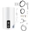 CHERIKIU 50L Scaldino Elettrico, 2KW 220V IPX4 Verticale Scaldabagno a Flusso Continuo, Scaldino per Acqua Calda e Fredda, Scaldino Elettrico ABS, Scaldino da Parete per Cucina, Toilette, Roulotte