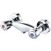 Besttoolifes Miscelatore doccia cromato con doppia maniglia in ottone corpo a parete caldo freddo doppio controllo valvola miscelatore G1/2 uscita acqua per una facile installazione (B)