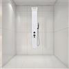 HUOLE Pannello Doccia 5 In 1 in Acciaio Inox con Soffione, Colonna Doccia Idromassaggio a Pioggia e Doccetta [Classe di efficienza energetica A]Funzioni in 304 Acciaio Inox,20 x 7 x 140 cm (bianco)