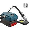 NUOGEDZ Set di saldatore a batteria per Bosch 18 V GBA, supporto per saldatore Bosch 18 V, 60 W, LCD da 60 W, temperatura regolabile 180-480 °C, saldatore senza fili con filo di saldatura da 50 g