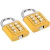 PATIKIL Lucchetto Combinazione Pulsanti 6 Cifre, 2pz Meccanismo Blocco 3 Posizioni Pulsante Sicurezza Blocco Digitale per Palestra Armadietto sportvo Cassetta Attrezzi, Giallo