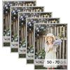 WOLTU Set di 3 Cornici Foto 50x70 cm con Passepartout, Portafoto da Parete e Tavolo, Verticale o Orizzontale, in Legno Massiccio, Argento