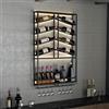BRCYKRWY Montaggio A Parete Portabottiglie In Metallo Portabottiglie Da Parete Con Supporto Per Bicchiere Di Vino Mensole Da Parete Galleggianti Estante Multi Funcional Para Vino Para Cocina Bar Comed