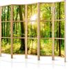 murando - Paravento da Interno Verde Bosco 225x172 cm XXL 5 Pannelli Divisori Stampa Unilaterale su Tela in TNT Separe Divisorio per Ambienti Ufficio Paraventi Decorazioni Legno - b-B-0383-bh-c