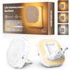 NIORSUN 2 Pezzi Luce Notturna da Presa, Luce Notturna Bambini con Sensore Movimento e Sensore Crepuscolare, Luminosità Regolabili, 1800K-5000K Lampada Notturna per Cameretta, Corridoio, Bagno