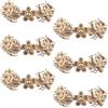 WANDIC 6 Paia di Chiusure per Mantello, 5 x 1,9 cm, Bottoni da Cucito Dorati a Forma di Fiore e Uccello, Clip per Abbigliamento, Ganci e Chiusure a Rana (Richiede Cucito)