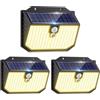 nipify nifipy Luce Solare LED Esterno, Faretto LED da Esterno Solare, 138 LED Lampada Solare da Esterno con Sensore di Movimento, 3 Modos IP65 Impermeabile Luci Solari da Giardino, per Parete Garage 3 Pezzi