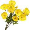 HAOSHICS, 6 fiori artificiali di papaveri, camomilla, veri e propri papaveri, per casa, matrimoni, ufficio, negozio, hotel, decorazione fai da te, decorazione floreale (giallo)
