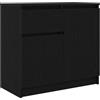 vidaXL Credenza con Cassetto Rovere Nero 71x35x65 cm Legno Multistrato, Mobile Contenitore, Mobile credenza, Armadio corridoio, Mobile Buffet