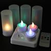 EuroFone Ricaricabile A LED Candela Tea Lights Tealights Senza Fiamma Candele Multicolore Con Titolari Telecomando Stazione Di Ricarica (Euro Plug) (04R7)