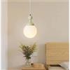 SXYSXYSXY Camera da letto Comodino Lampada a sospensione Moderno Stile francese Lampada a sospensione Paralume in vetro Minimalismo Lampada da sala da pranzo Soppalco E27 Ø15cm