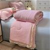 Odot Trapunta Piumino Estivo Reversibile, 4,5 Tog Cotone Trapuntino Copriletto Leggera Primaverile Coperta Trapuntatura Morbido per Letto Matrimoniale (Scozzese rosa,200 * 230cm)