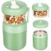JASTOO Tazza per Cereali,Porta Yogurt con 2 Scomparti Indipendenti,Sicura Pratica | Porta Yogurt Termico Acciaio Inossidabile con Coperchio e Cucchiaio, Contenitore Pranzo per Bambini, 530ml+330ml (Verde)