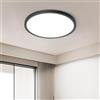 Planetitaly Plafoniera Tonda Design Sottile Slim Moderna LED 32W CCT IP40 Luce Soffitto, Bagno, Cucina, Soggiorno, Ufficio diametro 40cm, Alimentazione 230V, Basso Consumo (Plafoniera nera 40cm)
