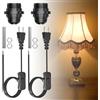 Lamptobe Kit Di Montaggio E27 Per Lampade Da Tavolo E A Sospensione Con Interruttore, Asta Filettata E Cavo 1.8M - Nero, 2 Pezzi