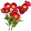 HAOSHICS, 6 fiori artificiali di papaveri, camomilla, veri e propri papaveri, per casa, matrimoni, ufficio, negozio, hotel, decorazione fai da te, decorazione floreale (rosso)