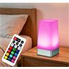 WRalwaysLX Luce notturna a LED quadrata con telecomando, lampada da tavolo che cambia colore, lampada a batteria per camera dei bambini, camera da letto, cucina, uso 3 batterie AA (non incluse)