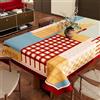 Hixingo Tovaglia Cerata Impermeabile, Tovaglia Plastificata PVC Rettangolare Antimacchia Stile Patchwork Copritavolo Giardino Esterno Proteggi Tavolo per Feste Cucina (Giallo + Blu,120x160cm)
