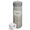 IL BOTTEGONE Portarotolo Carta Igienica da Terra, con Coperchio, in Vimini Intrecciato, Capacità 4 Rotoli, Accessorio Bagno (Colore 01)