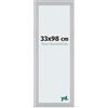 yd. Your Decoration - Cornice 33x98 cm - Argento Opaco - Decorativa Parete in Legno con Vetro in acryl - Antiriflesso - 33x98 Cornice - Mura