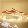 HEGEHE - Striscia LED 220V Dimmerabile [2M, Bianco Naturale 4000-4500K], 120 LEDs/m Striscia LED impermeabile IP65 flessibile e tagliabile CRI90+, illuminazione decorativa per casa e negozi
