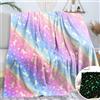 LXTOPN Coperta Luminosa al buio, coperta con unicorno per bambini e adulti, 150 x 200 cm morbida coperta in flanella per per ragazzi e ragazze, divano (gradiente, 150 x 200 cm)
