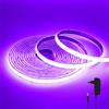 HEGEHE - Striscia LED Neon COB 12V [3m, Viola], Impermeabile IP65 Flessibile, 320 LEDs/m Tagliabile Silicone Nastri FCOB LED CRI90+, Decorazione per la Casa e Negozi