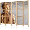 murando - Paravento da Interno Buddha 225x172 cm XXL 5 Pannelli Divisori Stampa Unilaterale su Tela in TNT Separe Divisorio per Ambienti Ufficio Paraventi Decorazioni Legno Elegante Zen b-B-0193-bh-c