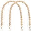 Beebeecraft 2 Pezzo di Cinghia per Borsa A Catena in Metallo con Catena in Oro di Ricambio Larga e Spessa con Chiusura Girevole per Borsa Fai da Te 60cm