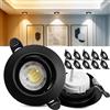 Laiebri Faretti LED da incasso, 230V, dimmerabili, 6W, IP44, diametro 68mm, orientabili a 38°, temperatura colore 3000K/4000K/6000K, per bagno, faretti piatti da incasso, nero, 10er