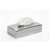 G.V.R. Scatola dispenser porta fazzoletti, MADE IN ITALY, in ABS riciclabile, 246x131x62mm, ideale per bagno, salotto, hotel e casa, completo di viti e biadesivo per fissaggio a parete (rettangolare cromata)