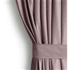AmeliaHome Set di tende (altezza x larghezza x profondità): 245 x 140 cm, con fermatenda, 54 x 10 cm, effetto velluto, beige scuro, 1 pezzo, nastro arricciato, tenda oscurante per finestra