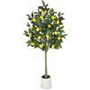 Oairse Piante artificiali, albero di limone, 120 cm, pianta artificiale, decorazione per interni, pianta d'arte come vera in vaso per decorazione da tavolo, ufficio, bagno, camera da letto, soggiorno