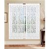 GBiancheria Coppia Tende a Vetro Beatrice Dévoré con Motivo Cuori Colore Bianco Natural, Tessuto 100% Poliestere, Effetto Trasparente e Luminoso Misure 60x150 cm e 60x240 cm (60 x 150 cm)