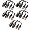 Fafeicy 5 Paia di Connettori Video Balun da 8 MP, Adattatori Balun per Trasmettitore a Doppino Intrecciato con Protezione Antifulmine di Livello 3 per Telecamera di Sicurezza HD CVI AHD