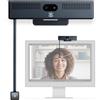 iContact Camera Webcam ProHello 4K HD con contatto visivo, riconoscimento facciale Windows Hello, microfoni con cancellazione del rumore, USB Plug & Play per Mac, PC e Linux - compatibile con Zoom, Teams, Meet